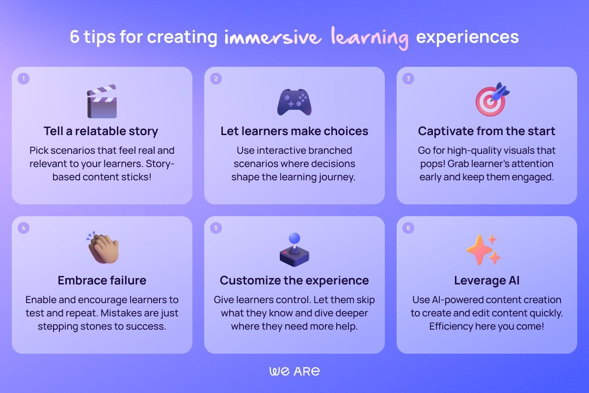 6 tips for creating immersive learning experiences